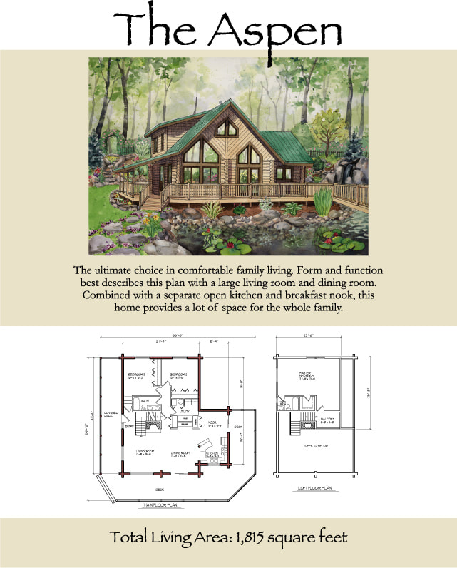 The Aspen Log Home Floor Plan