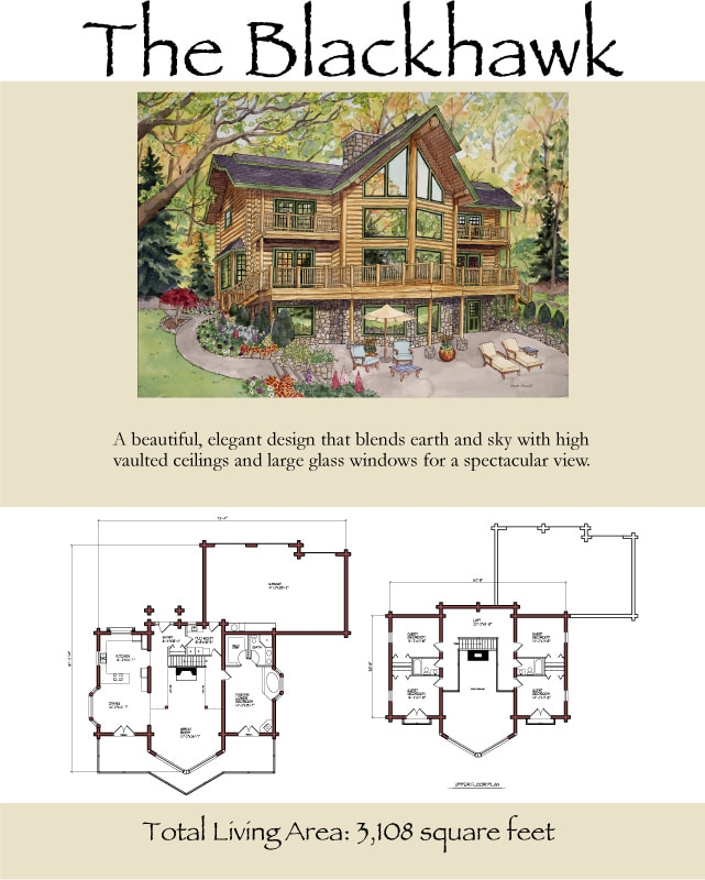 The Blackhawk log cabin floor plan