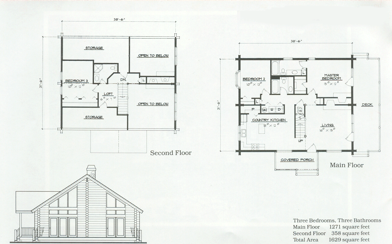 The Marriott Log Home Floor Plan