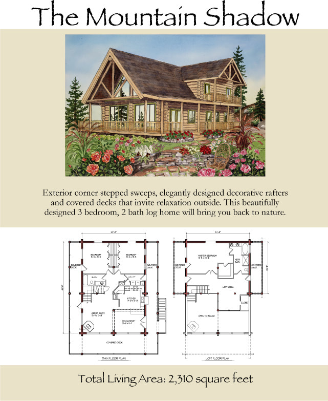 The Mountain Shadow Log Home construction plans