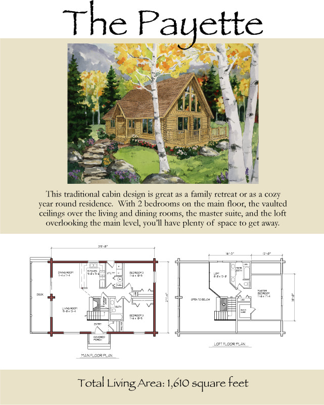 The Payette Log Home Floorplan