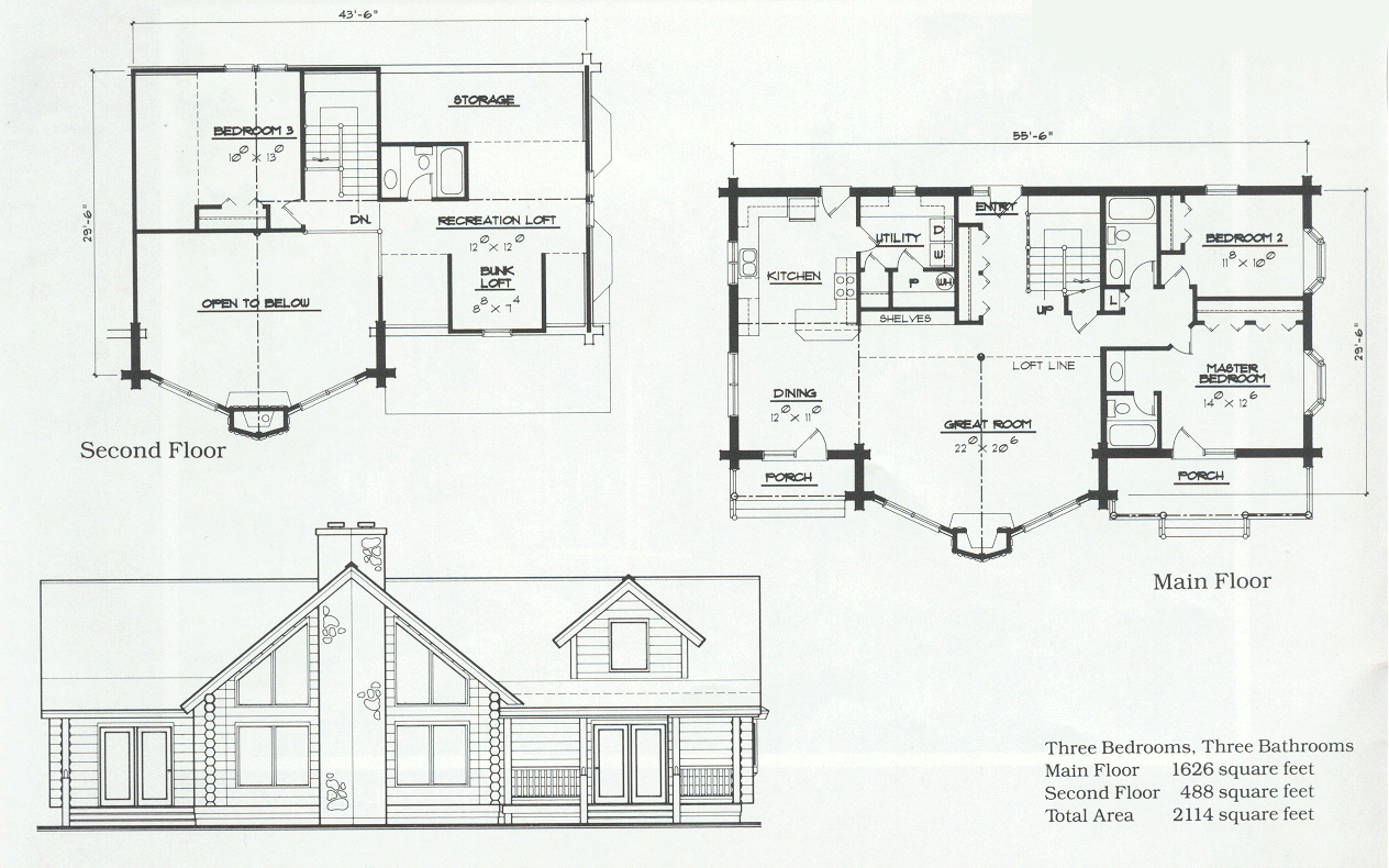 The Stathes Log Cabin Floor Plan